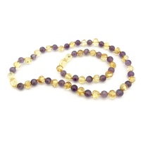 Lemon Baltic Amber + Amethyst