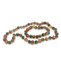 Cognac Baltic Amber + Jasper gemstone