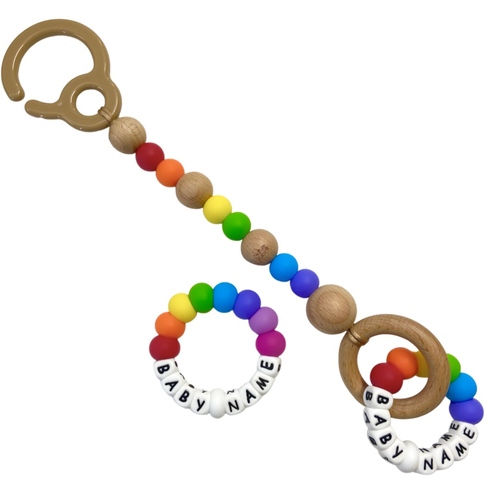 PERSONALISED Pram toy + teether - bundle and SAVE!