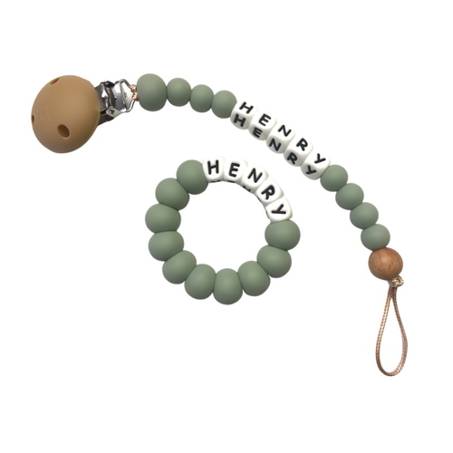 PERSONALISED Dummy clip and teether set - bundle and SAVE!