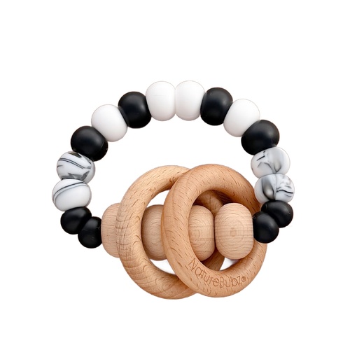 RAINBOW rattle teether - The Monochrome Edit
