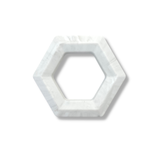 CLEARANCE Hexagon teethers - WHITE